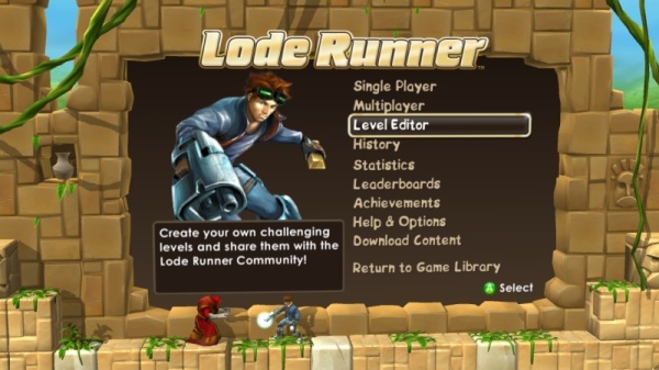 Lode Runner main menu
